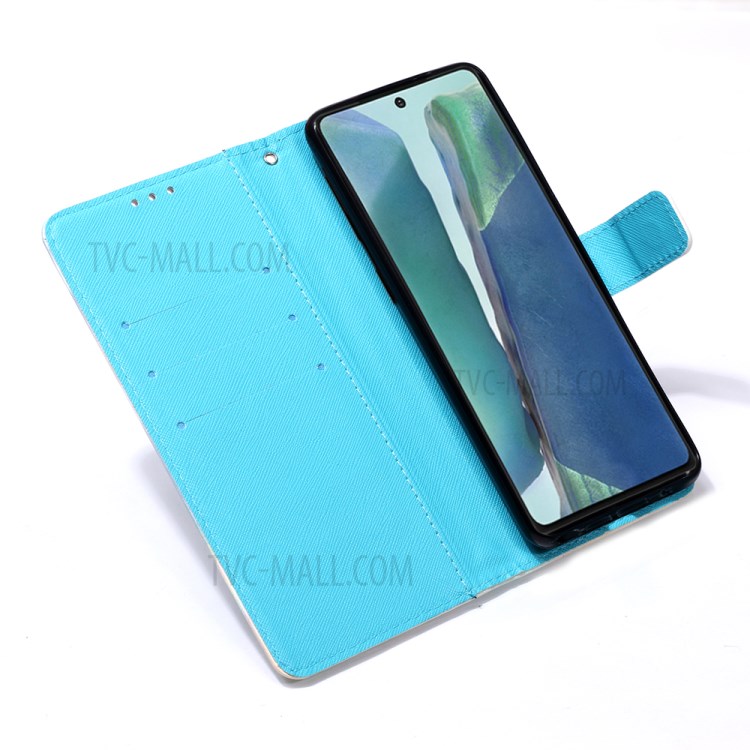 Pattern Printing PU Leather with Wallet Phone Case with Strap for Samsung Galaxy Note 20/Note 20 5G - Feather Dream Catcher-6