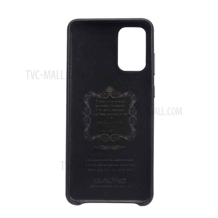 QIALINO Cowhide Leather Coated PC Protector Case for Samsung Galaxy S20 Plus - Black-2