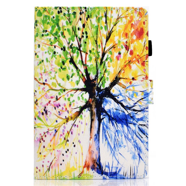 Printing Skin Leather with Card Holder Tablet Shell for Samsung Galaxy Tab S7 T870 - Life Tree-2