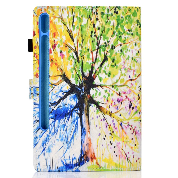 Printing Skin Leather with Card Holder Tablet Shell for Samsung Galaxy Tab S7 T870 - Life Tree-3