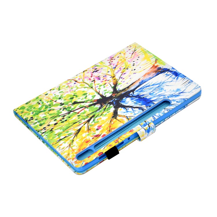 Printing Skin Leather with Card Holder Tablet Shell for Samsung Galaxy Tab S7 T870 - Life Tree-6