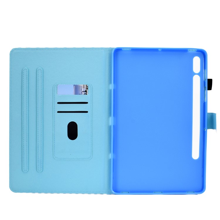 Printing Skin Leather with Card Holder Tablet Shell for Samsung Galaxy Tab S7 T870 - Life Tree-9