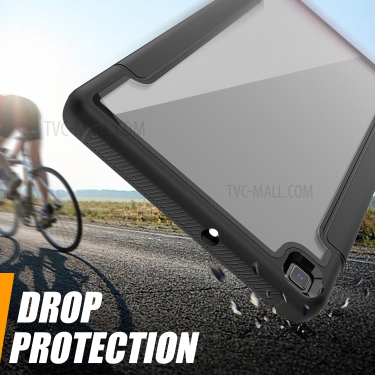 Tri-fold Stand PU Leather+Acrylic+PC+TPU Smart Tablet Cover for Samsung Galaxy Tab A 8.0 Wi-Fi (2019) T290 - Black-5