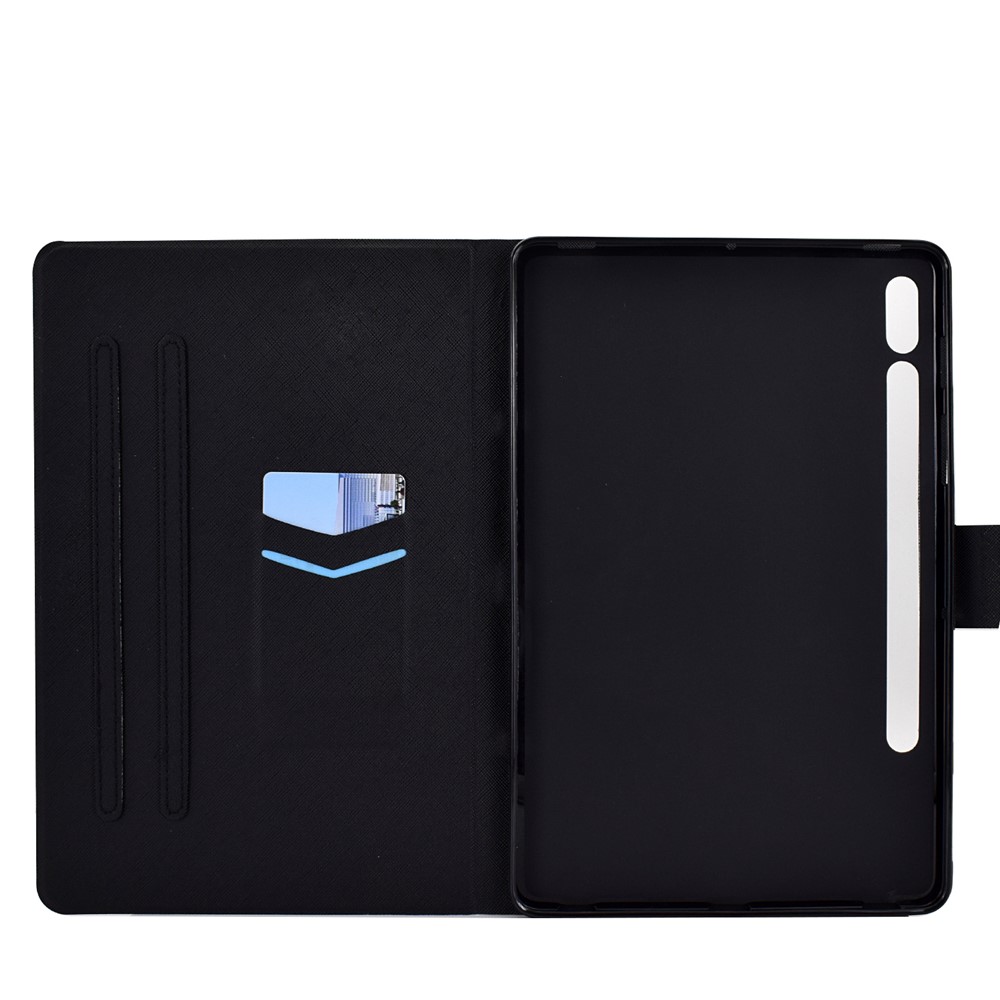 Pattern Printing Leather Stand Tablet Case for Samsung Galaxy Tab S7 T870 - Couple Owls-9