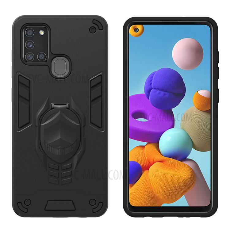 Armor Guard Kickstand Detachable 2-in-1 TPU+PC Hybrid Case for Samsung Galaxy A21s - Black-2