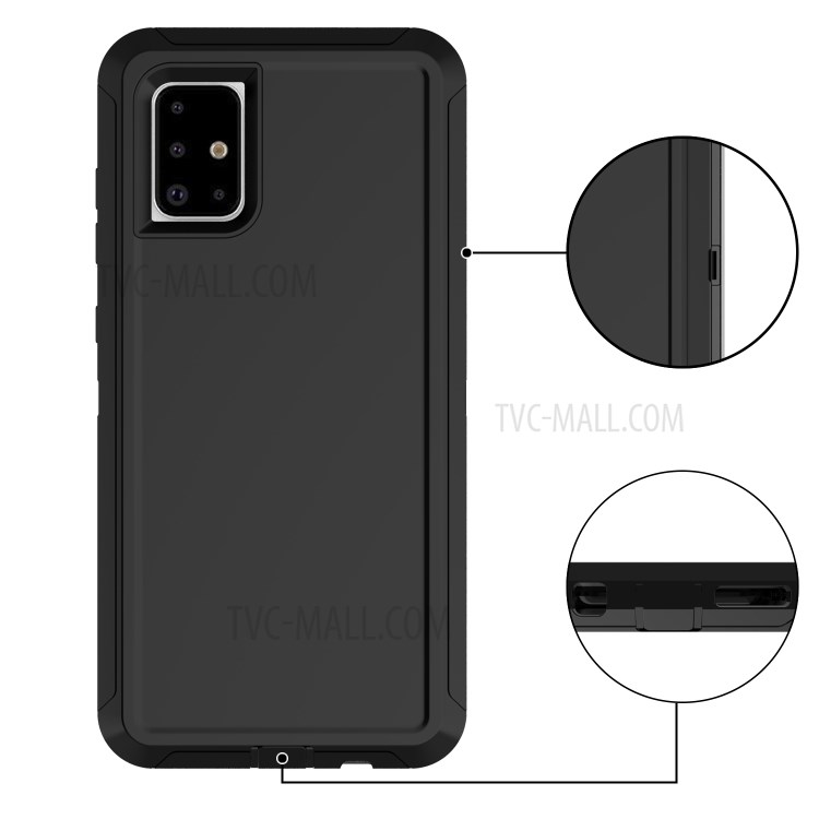 Detachable Shockproof Anti-fall Dust-proof PC + TPU with Belt Clip Cover for Samsung Galaxy A71 5G SM-A716 - All Black-5