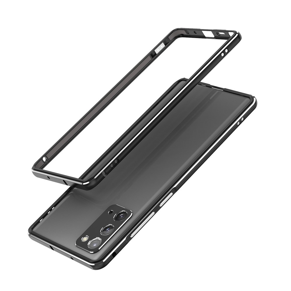 Metal Frame Stylish Phone Case for Samsung Galaxy Note20 Ultra/Note20 Ultra 5G - Black/Silver-1