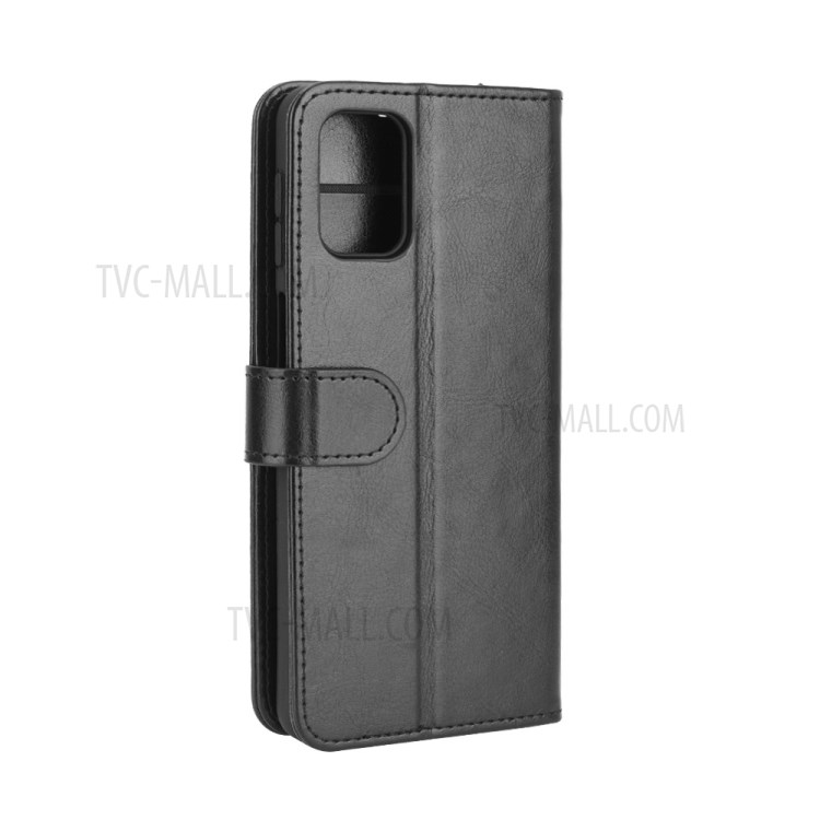 Crazy Horse Skin Leather Shell with Wallet Case for Samsung Galaxy M31s - Black-3