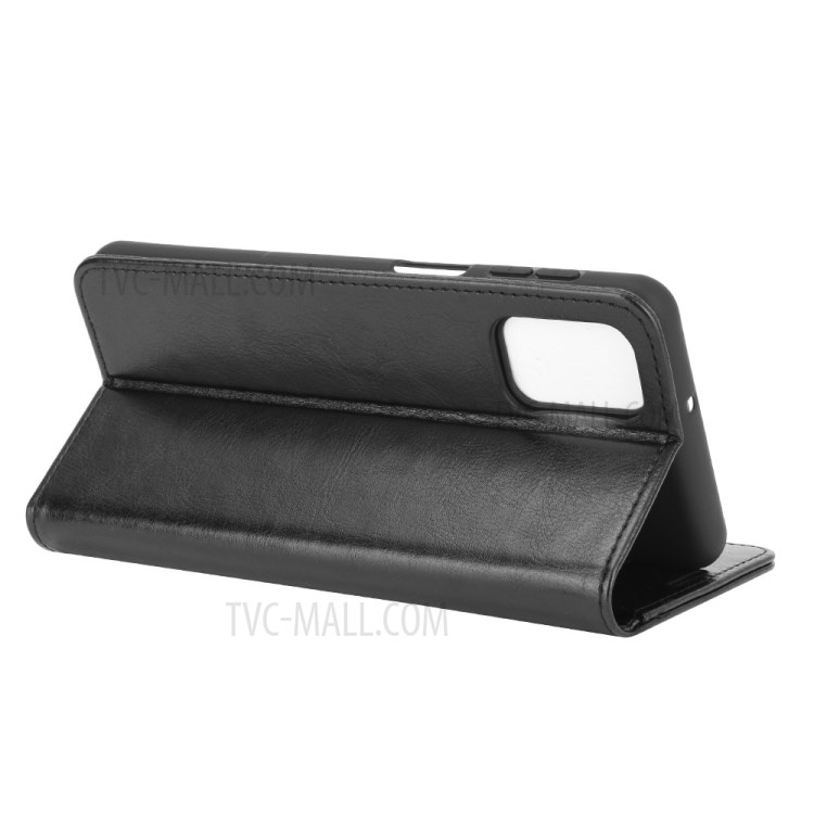 Crazy Horse Skin Leather Shell with Wallet Case for Samsung Galaxy M31s - Black-7