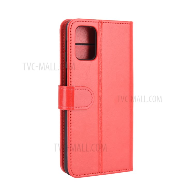 Crazy Horse Skin Leather Shell with Wallet Case for Samsung Galaxy M31s - Red-3