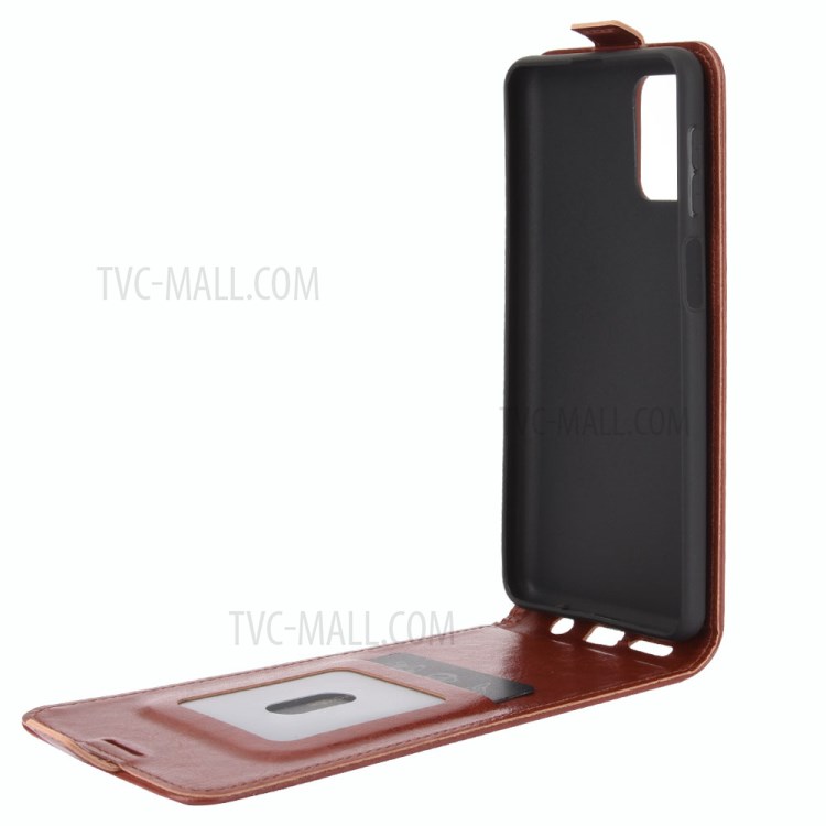 Crazy Horse Vertical Flip Leather Phone Shell for Samsung Galaxy M31s - Brown-8