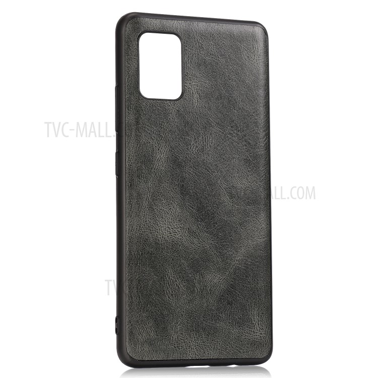 Crazy Horse Texture Cover PU Leather Coated TPU Protector Shell for Samsung Galaxy A31 - Dark Grey-1