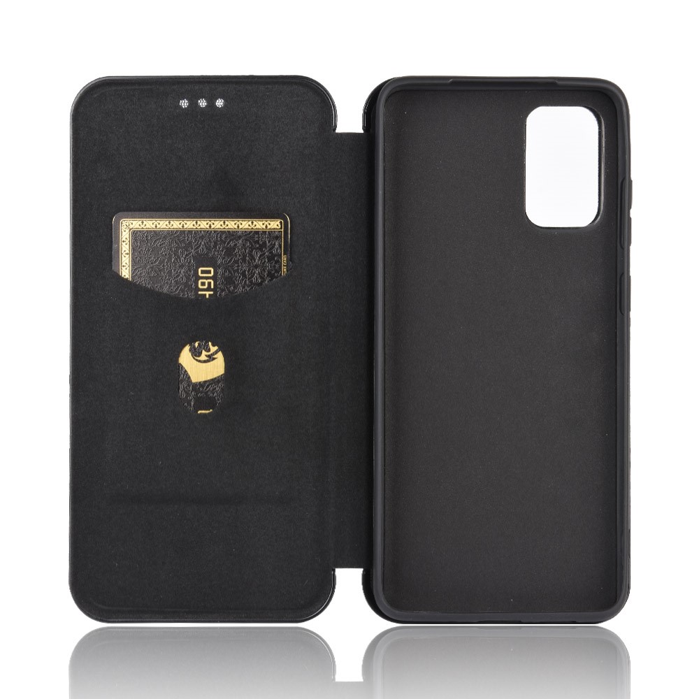 Coque en Cuir PU en Fibre de Carbone Auto-absorbée Pour Samsung Galaxy S20 fe 4g / 5g / S20 Lite / S20 fe 2022 - le Noir-3