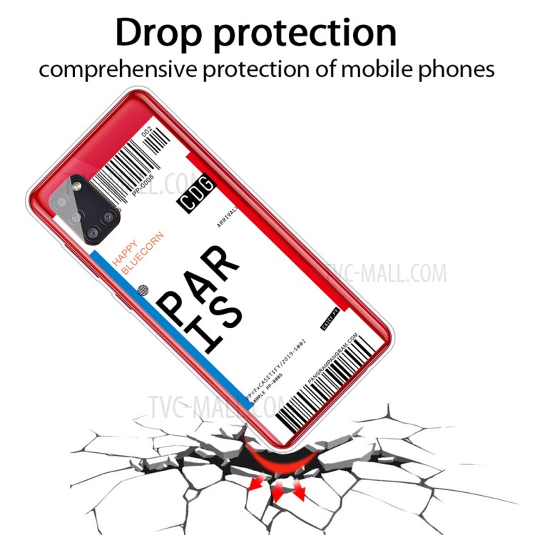 Boarding Pass City Bar Code Shell TPU Cover for Samsung Galaxy A51 5G SM-A516 - PARIS-2