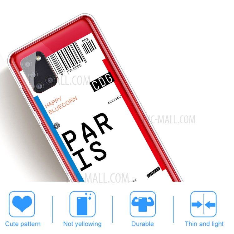 Boarding Pass City Bar Code Shell TPU Cover for Samsung Galaxy A51 5G SM-A516 - PARIS-5