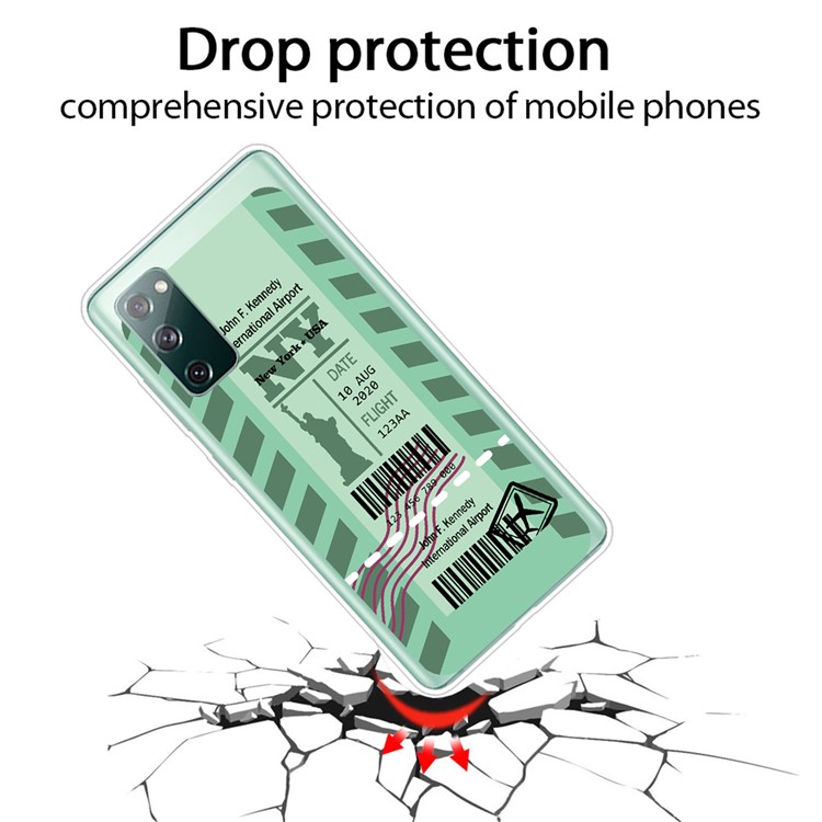 Boarding Pass City Bar Code Texture TPU Protective Cover for Samsung Galaxy S20 Lite/S20 Fan Edition - NY-2