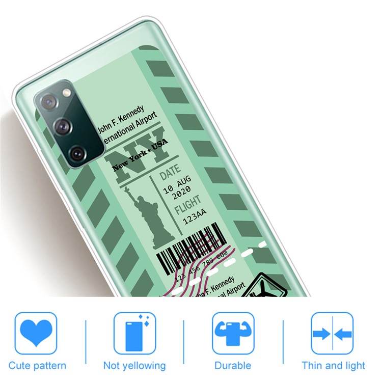 Boarding Pass City Bar Code Texture TPU Protective Cover for Samsung Galaxy S20 Lite/S20 Fan Edition - NY-5