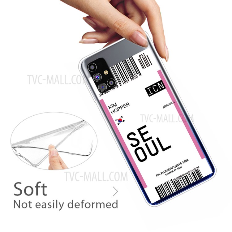 Creative Boarding Check TPU Back Case for Samsung Galaxy M51 - SEOUL/KIM HOPPER-4