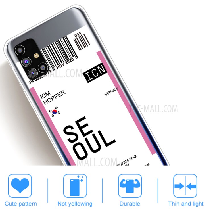 Creative Boarding Check TPU Back Case for Samsung Galaxy M51 - SEOUL/KIM HOPPER-5