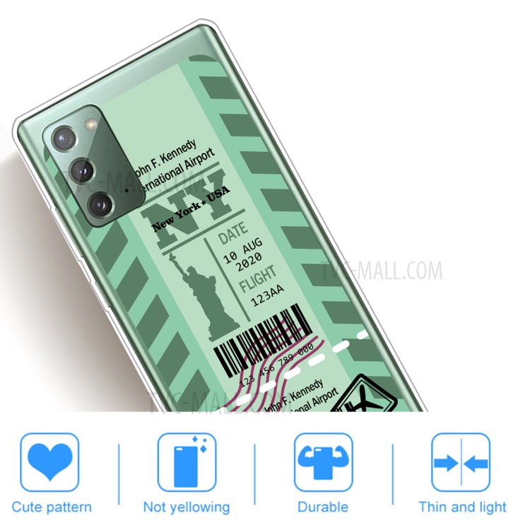 Creative Boarding Check TPU Protective Case for Samsung Galaxy Note 20/Note 20 5G - NY/USA-5