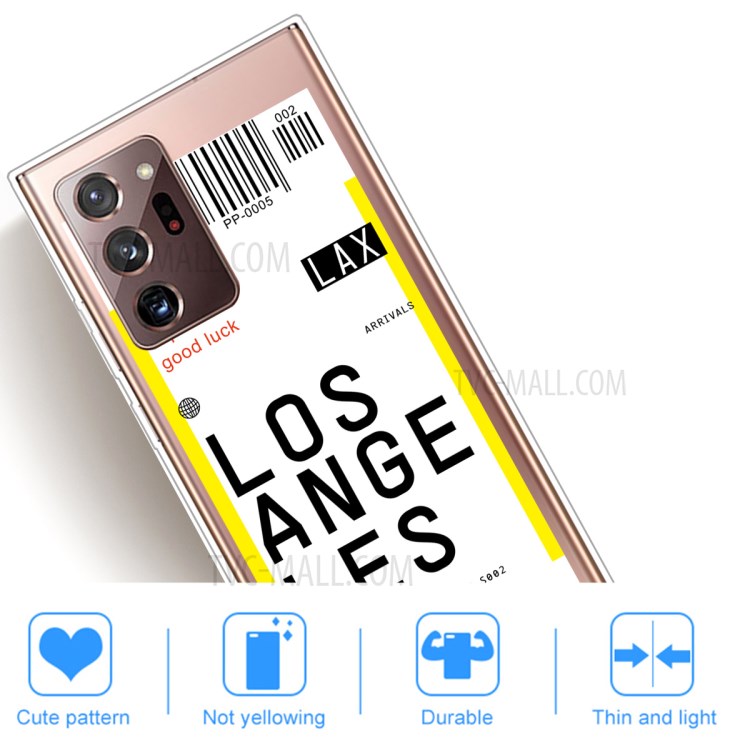 Creative Boarding Check TPU Back Case for Samsung Galaxy Note20 Ultra/Note20 Ultra 5G - LOS ANGELES-5