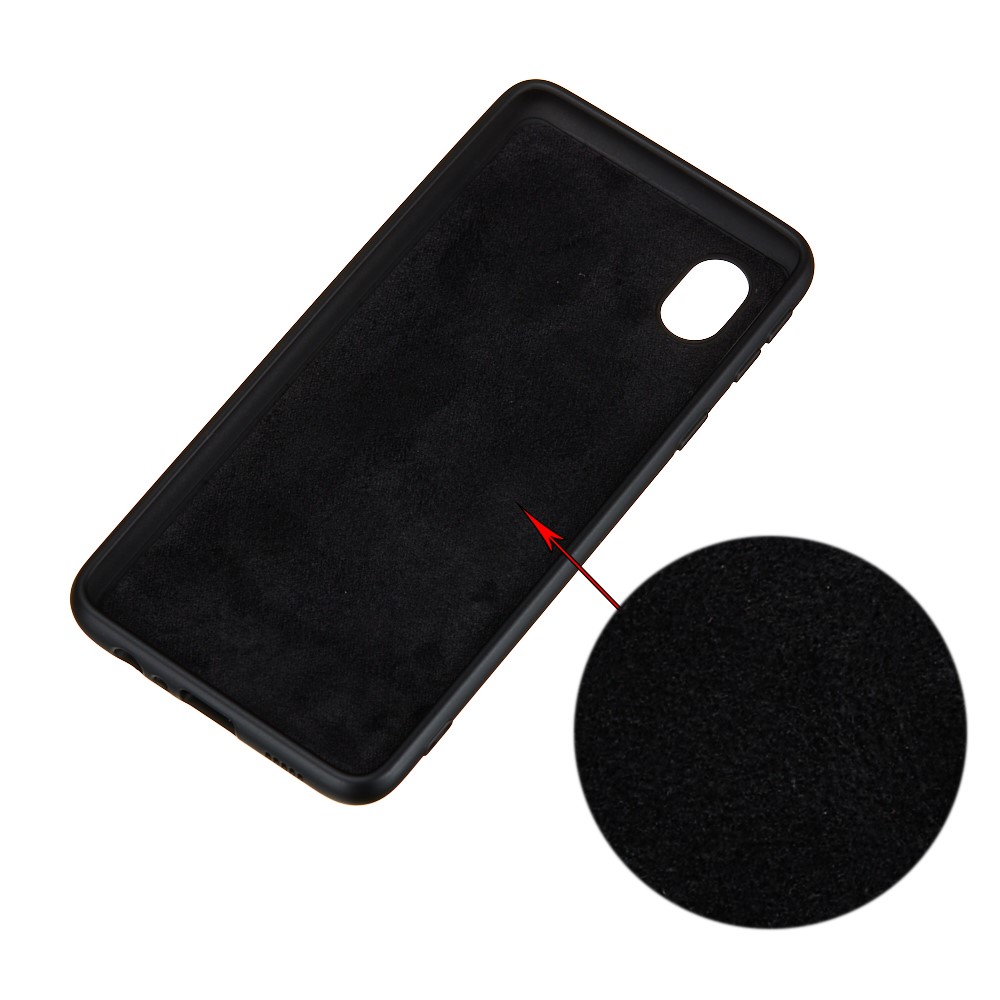 Couverture de Téléphone en Silicone Liquide Pour le Noyau Samsung Galaxy A01 - le Noir