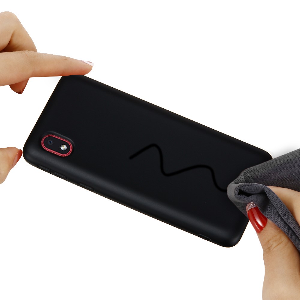Liquid Silicone Phone Cover for Samsung Galaxy A01 Core - Black-4