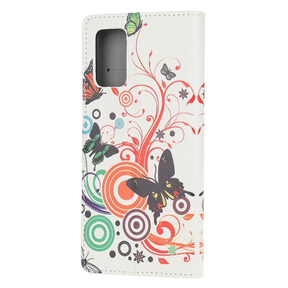 Phone Cover Pattern Printing Wallet Leather Case for Samsung Galaxy S20 Lite/S20 Fan Edition - Butterfly and Bubble-3