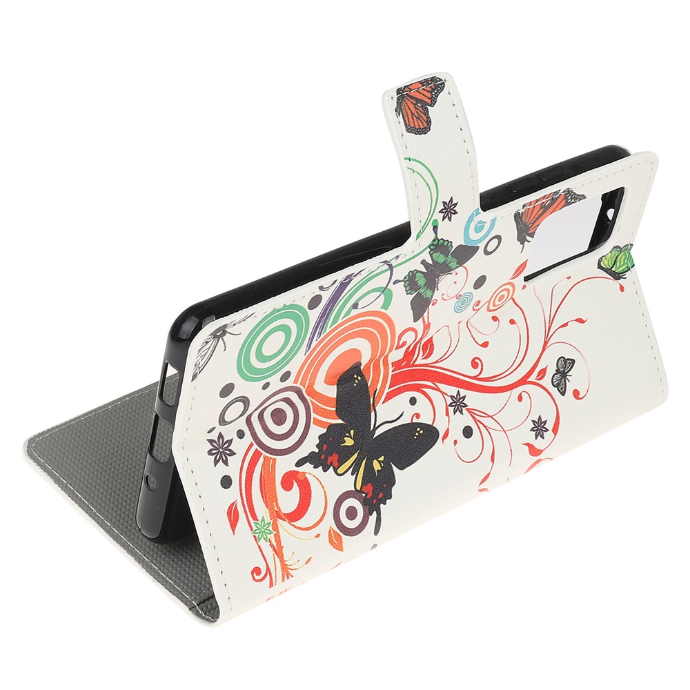 Phone Cover Pattern Printing Wallet Leather Case for Samsung Galaxy S20 Lite/S20 Fan Edition - Butterfly and Bubble-4