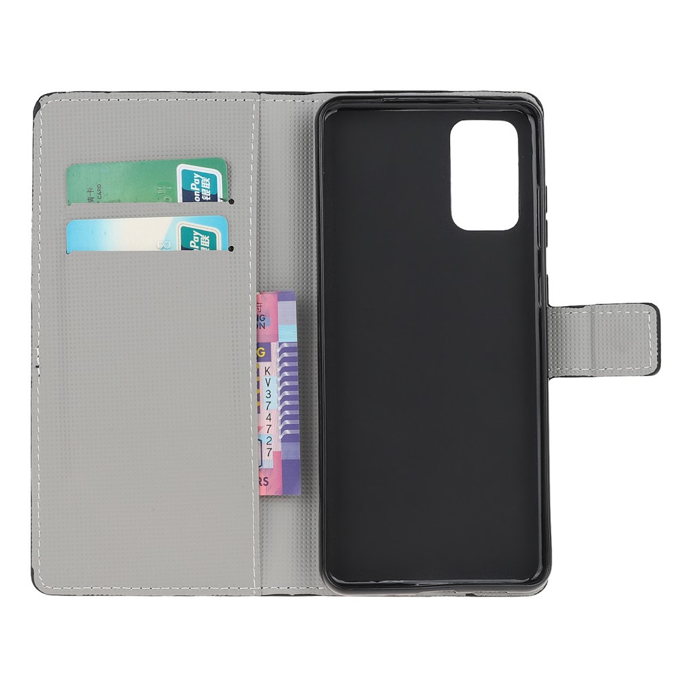 Phone Cover Pattern Printing Wallet Leather Case for Samsung Galaxy S20 Lite/S20 Fan Edition - Butterfly and Bubble-6