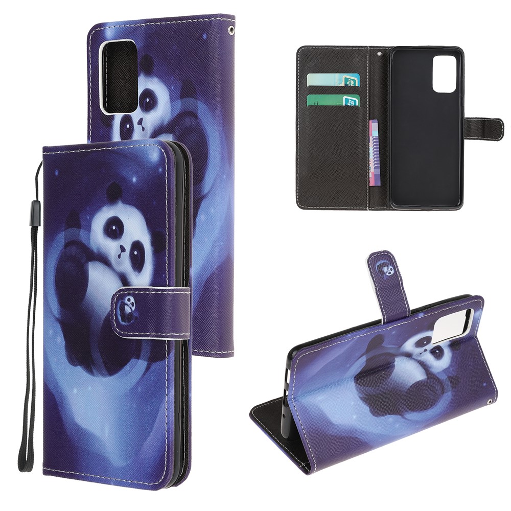 Newly Case Printing Cross Texture Stand Leather Cover for Samsung Galaxy S20 Lite/S20 Fan Edition - Panda-1