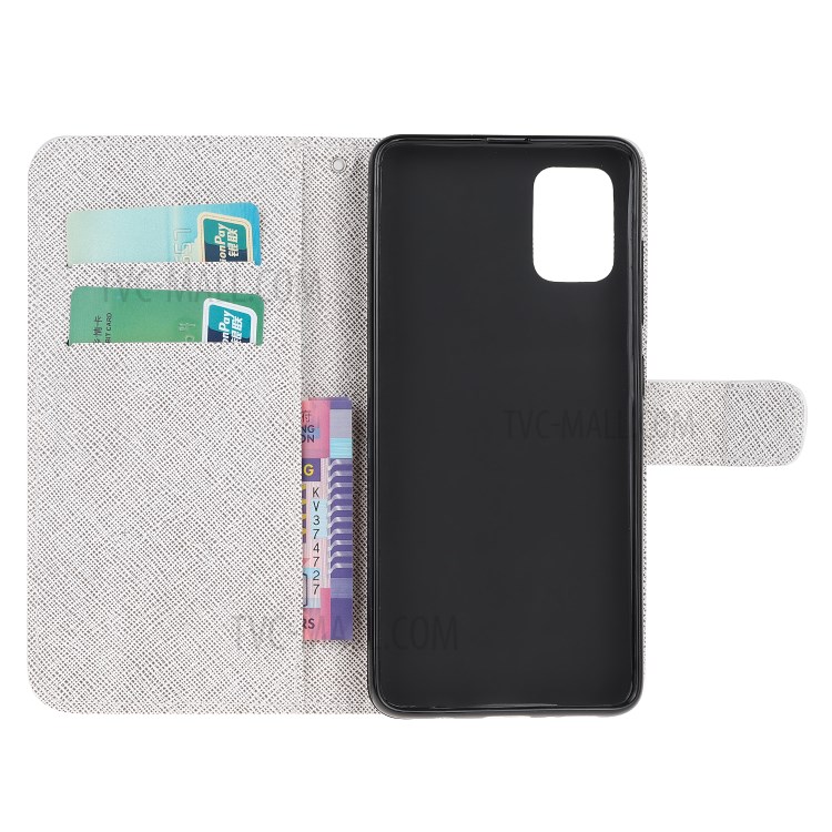 Cross Texture Pattern Printing Stand Shell Wallet Leather Cover for Samsung Galaxy M51 - Cats-6