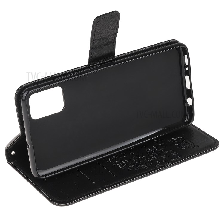 Imprint Tree Owl Leather with Wallet Flip Cover for Samsung Galaxy M51 - Black-4