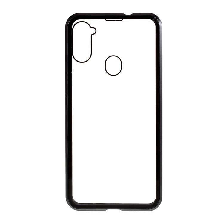 Frame De Metal Destacável + Caso De Proteção Total De Vidro Temperado HD Para Samsung Galaxy A11 (versão Da UE) - Preto-5