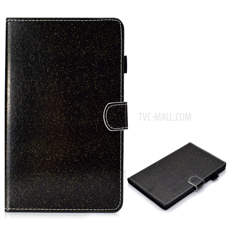 Glittery Powder with Card Slots Leather Cover for samsung Galaxy Tab S7 T870/T875 - Black-1