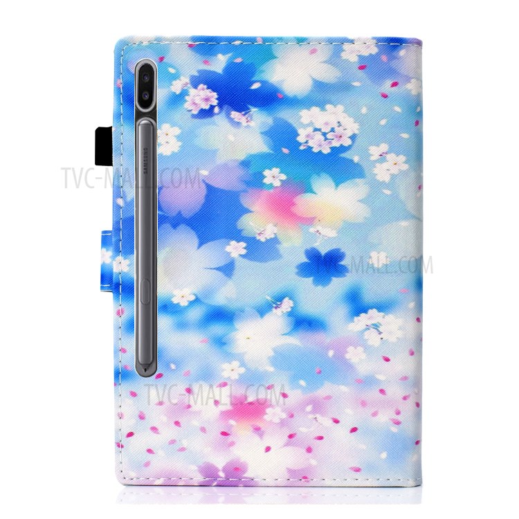 Printing Texture Leather Protective Cover for Samsung Galaxy Tab S7 T870/T875 - Petals-3