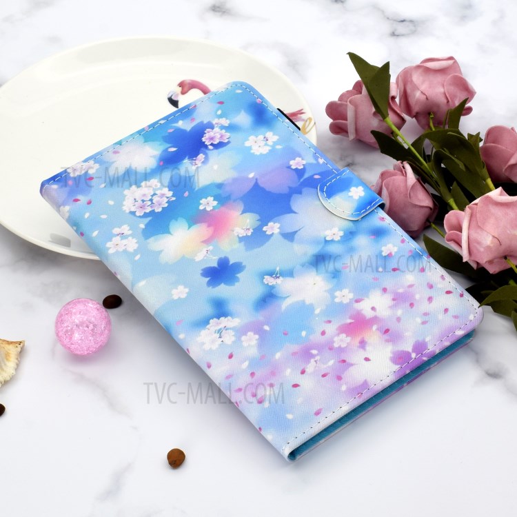 Printing Texture Leather Protective Cover for Samsung Galaxy Tab S7 T870/T875 - Petals-5