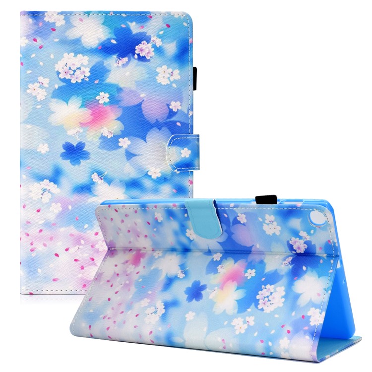 Printing Texture Leather with Card Holder Cover for Samsung Galaxy Tab A7 10.4 (2020) T500/T505 - Petals-1