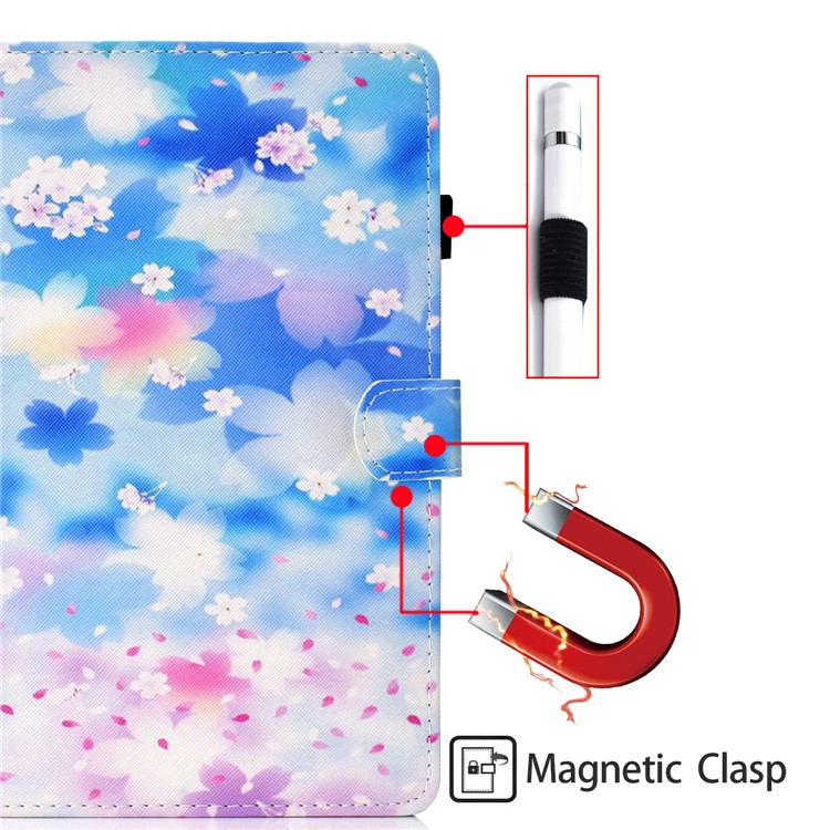 Printing Texture Leather with Card Holder Cover for Samsung Galaxy Tab A7 10.4 (2020) T500/T505 - Petals-9