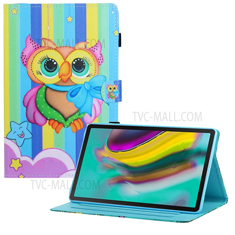 Printing Texture Leather with Card Holder Cover for Samsung Galaxy Tab A7 10.4 (2020) T500/T505 - Colorful Owl-1