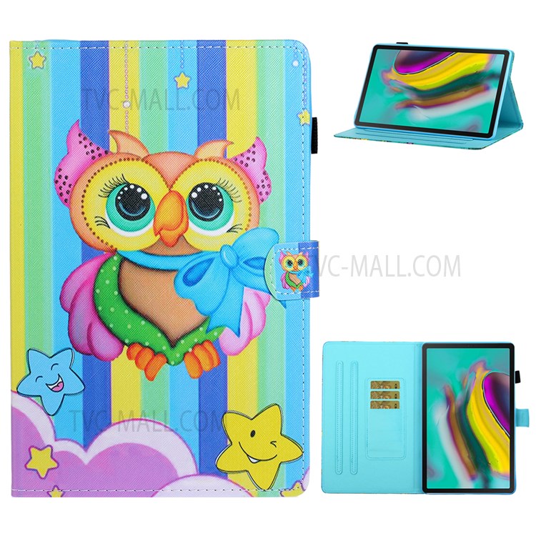 Printing Texture Leather with Card Holder Cover for Samsung Galaxy Tab A7 10.4 (2020) T500/T505 - Colorful Owl-2