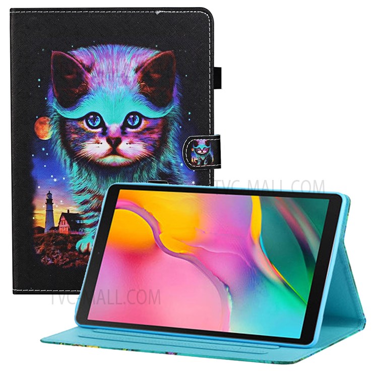 Printing Texture Leather with Card Holder Cover for Samsung Galaxy Tab A7 10.4 (2020) T500/T505 - Cat-1