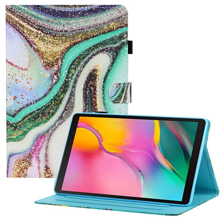 Printing Texture Leather with Card Holder Cover for Samsung Galaxy Tab A7 10.4 (2020) T500/T505 - Shiny Powder-1