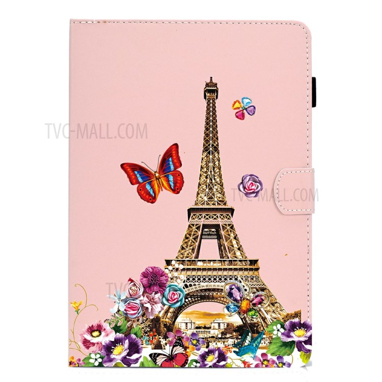 Pattern Printing Leather Shell for Samsung Galaxy Tab A7 10.4 (2020) T500/T505 - Eiffel Tower-2