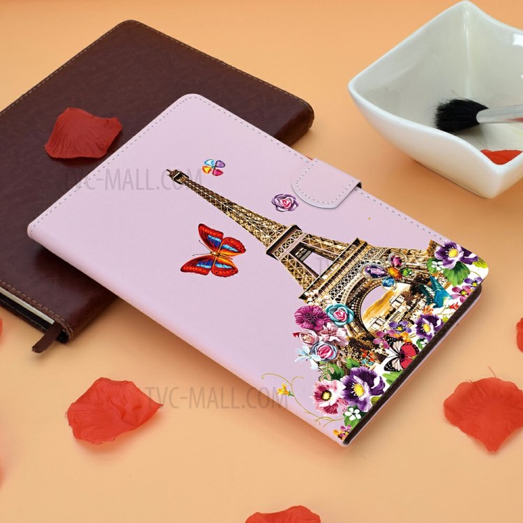 Pattern Printing Leather Shell for Samsung Galaxy Tab A7 10.4 (2020) T500/T505 - Eiffel Tower-7