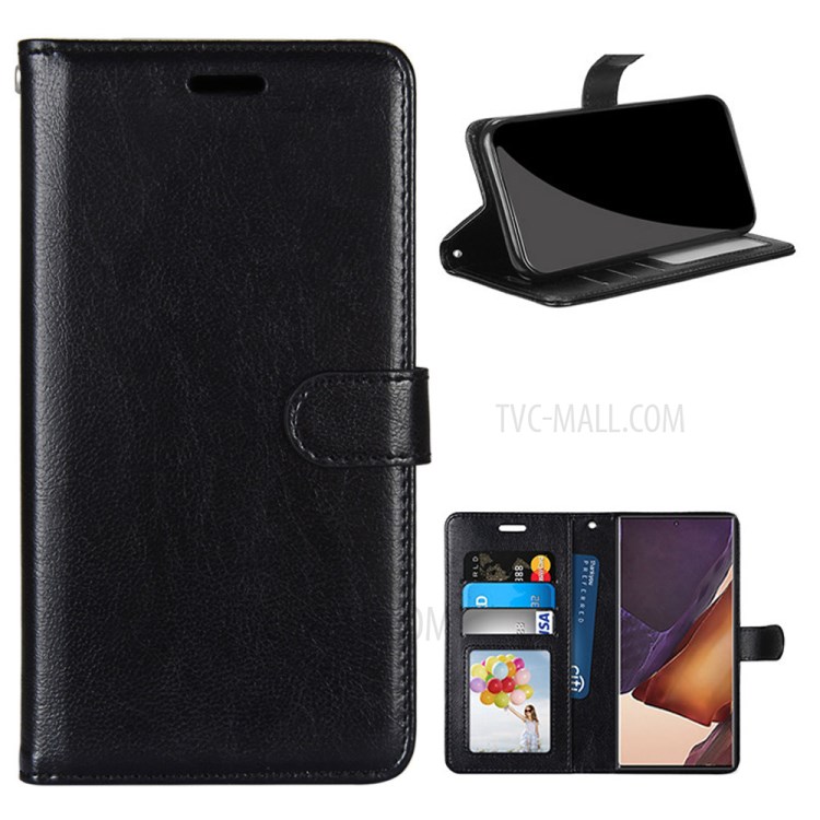 Wallet Stand Magnetic Clasp Leather Shell Protective Cover for Samsung Galaxy Note20 Ultra/Note20 Ultra 5G - Black-1