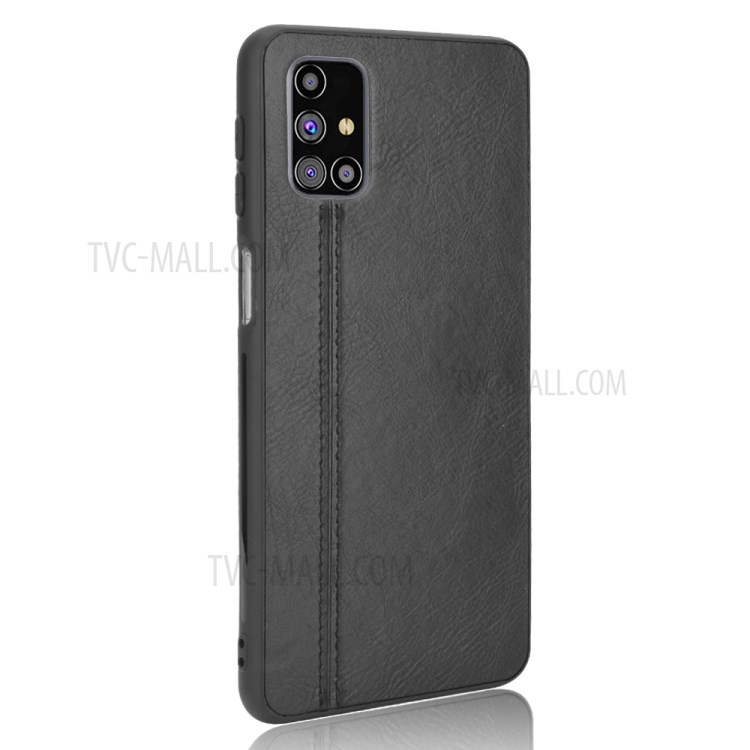 Hybrid PU Leather Coated PC + TPU Phone Case for Samsung Galaxy M31s - Black-4