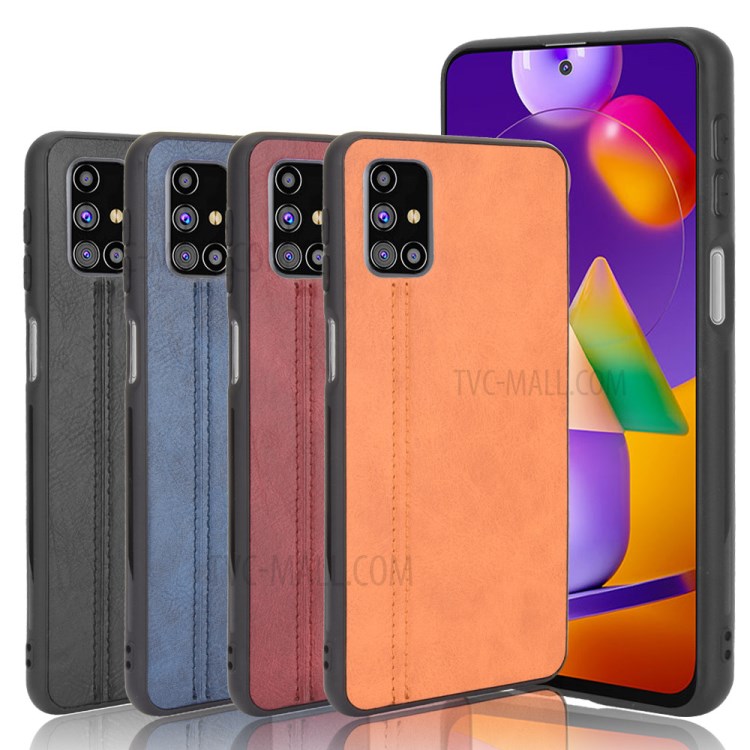 Hybrid PU Leather Coated PC + TPU Phone Case for Samsung Galaxy M31s - Black-8