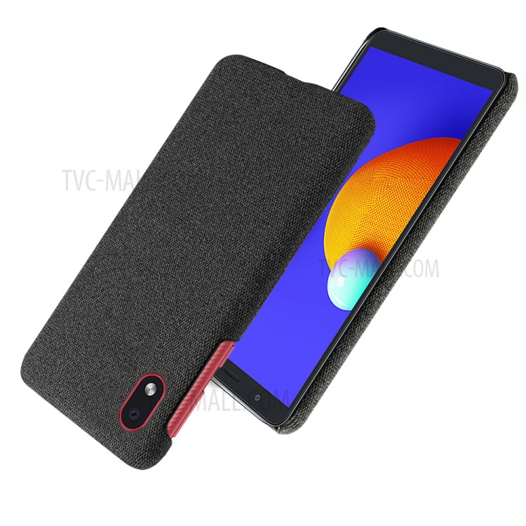 Cloth Texture Hard PC Shell Case for Samsung Galaxy M01 Core - Black-3