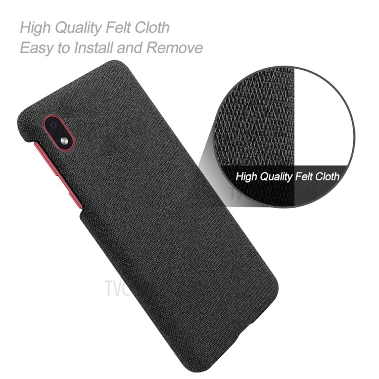 Cloth Texture Hard PC Shell Case for Samsung Galaxy M01 Core - Black-4